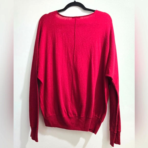 Gap Red Cotton/Wool Blend Knit V Neck Sweater size XL - Picture 3 of 12